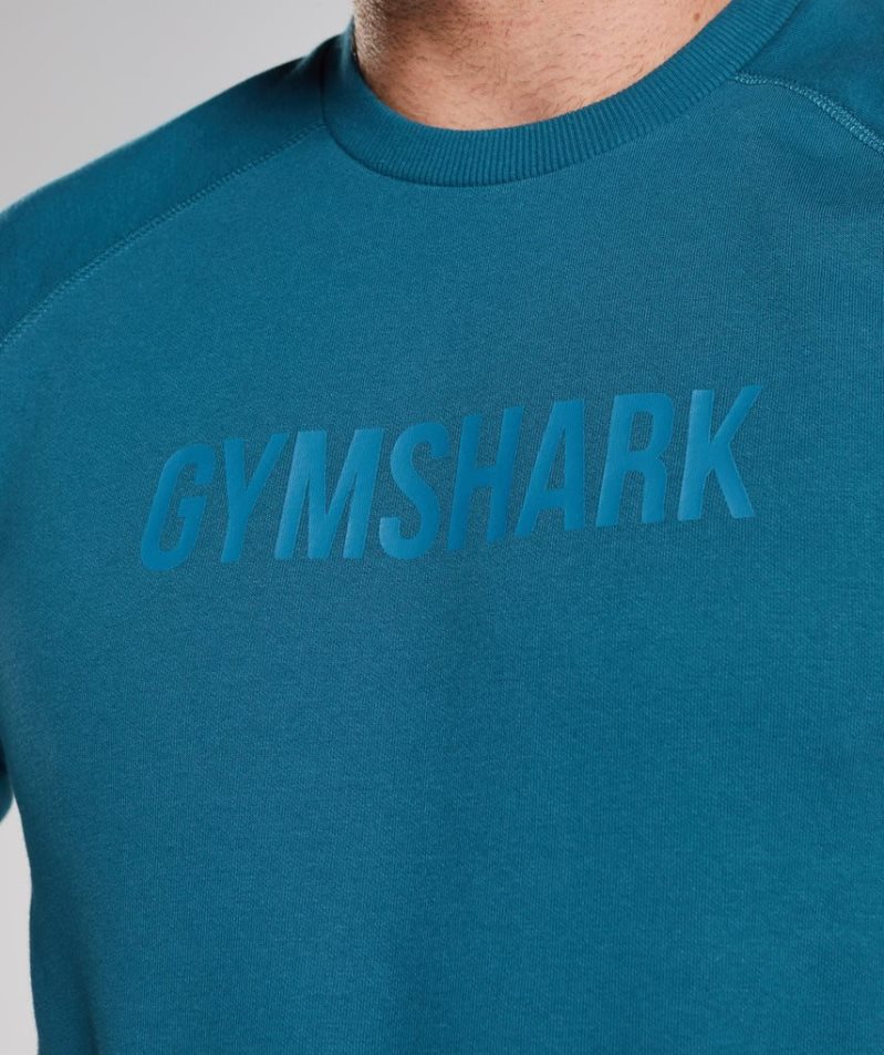 Men's Gymshark Apollo Crew Sweatshirts Turquoise | CA 17A863